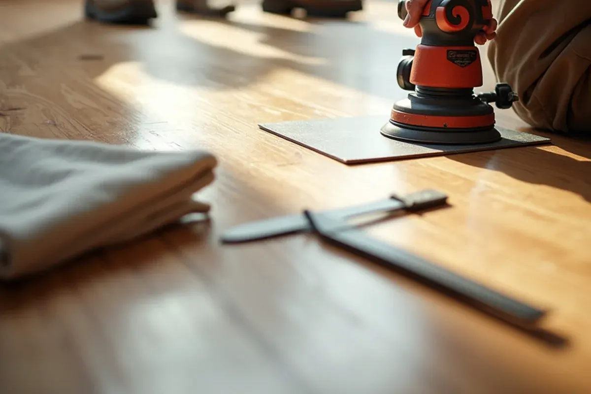Scope and materials laid out for hardwood floor refinishing in Idaho Falls