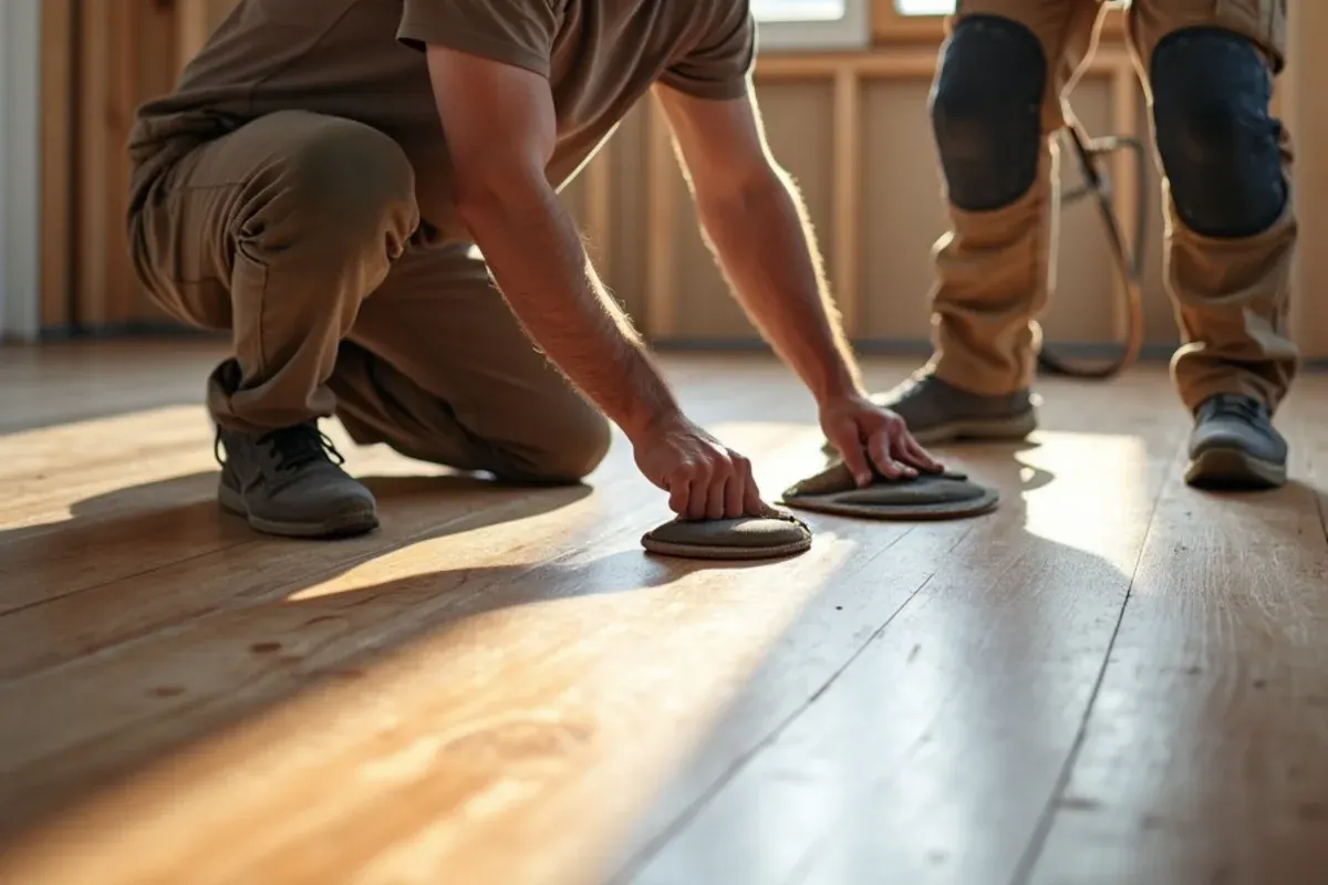 Hardwood Floor Repair work in progress in an East Idaho home