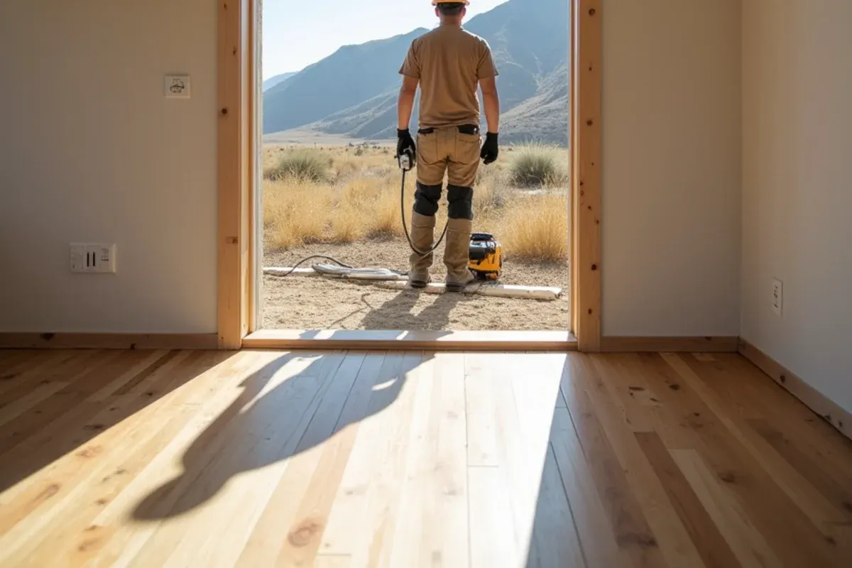 Typical home interior with new wood floors in Ashton, Idaho