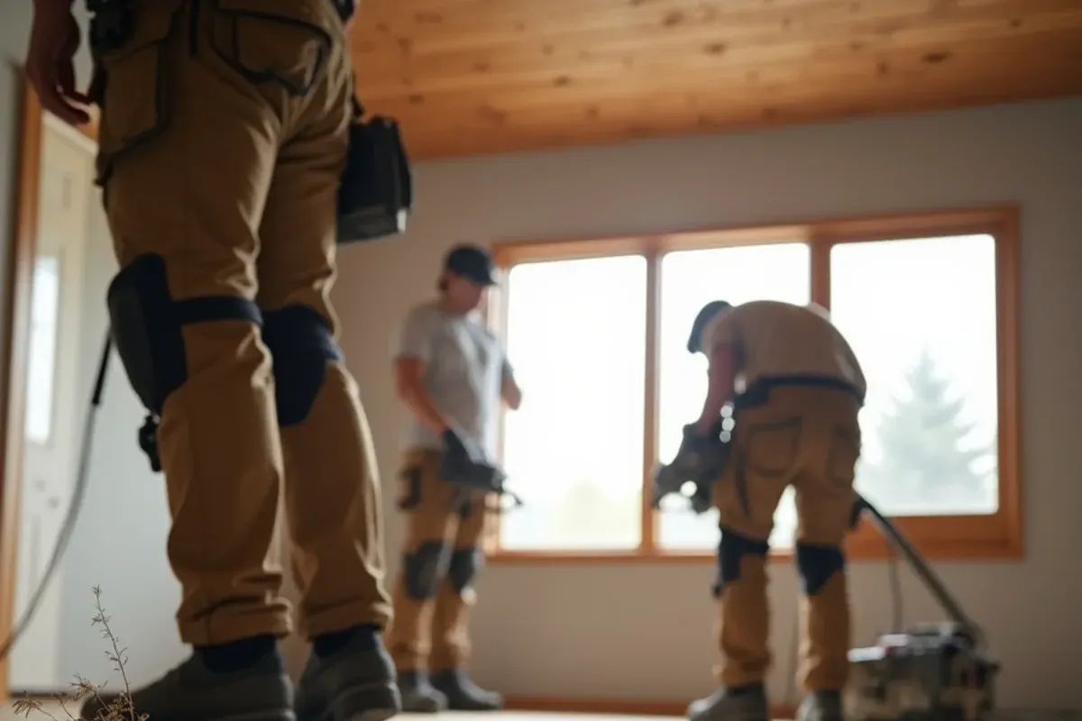 Flooring work scene in a Idaho Falls, Idaho home