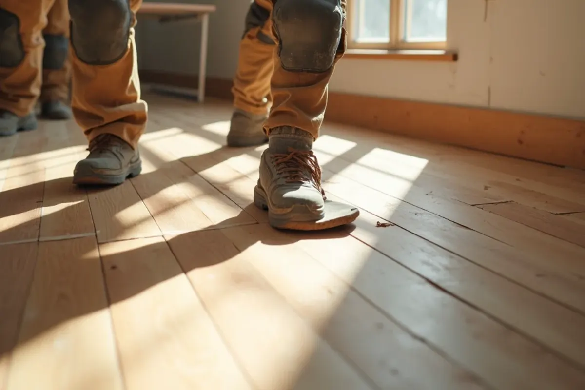 Flooring work scene in a Lincoln, Idaho home