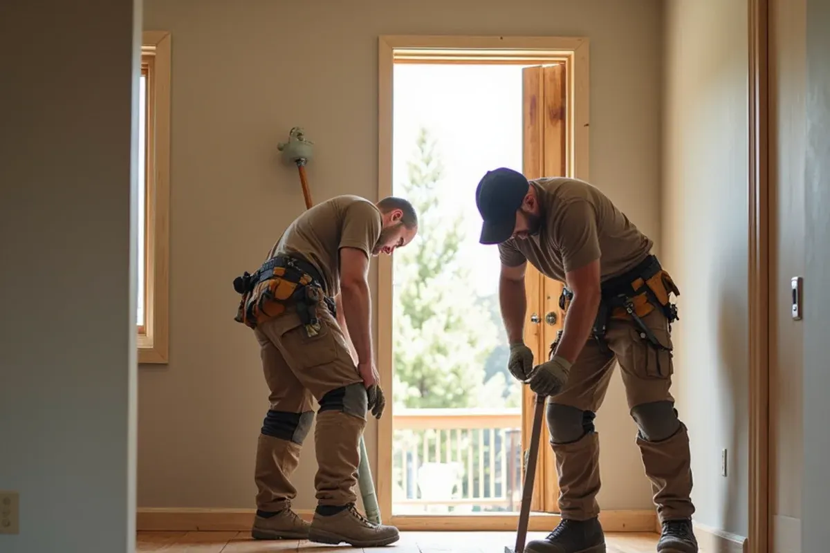 Typical home interior with new wood floors in Madison County, Idaho