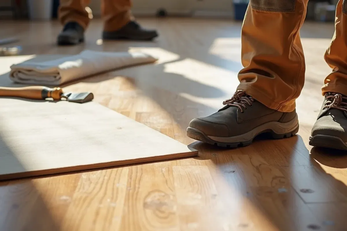 Scope and materials laid out for water-damaged floor repair in Idaho Falls
